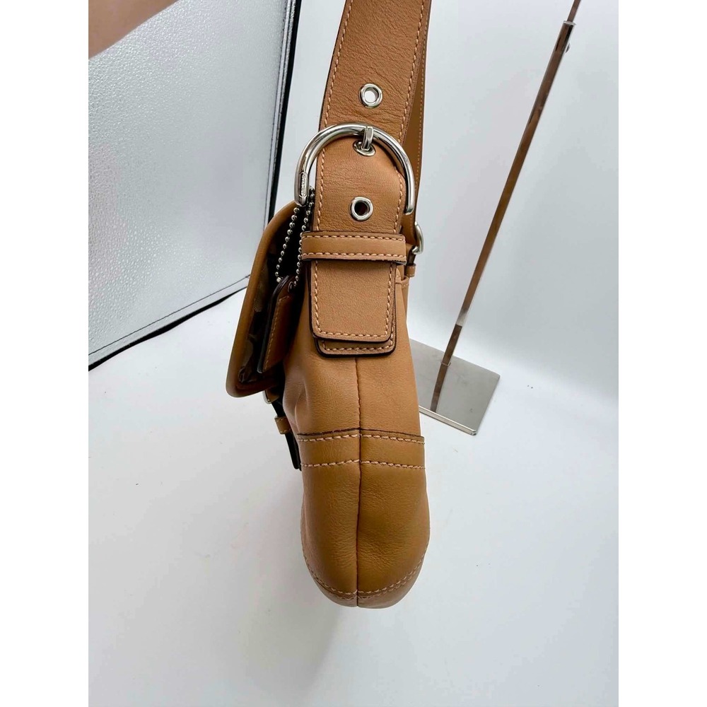 Coach Soho 9248 Tan Leather Buckle Shoulder Bag Vintage Camel Hobo Handbag - Picture 6 of 11